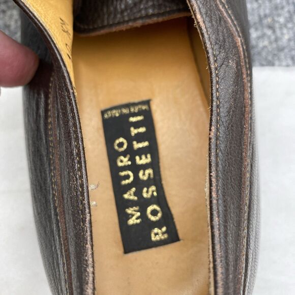MAURO ROSSETTI 10.5M Brown Pebbled Leather Split Toe Derby Shoes Made In Italy main image 13